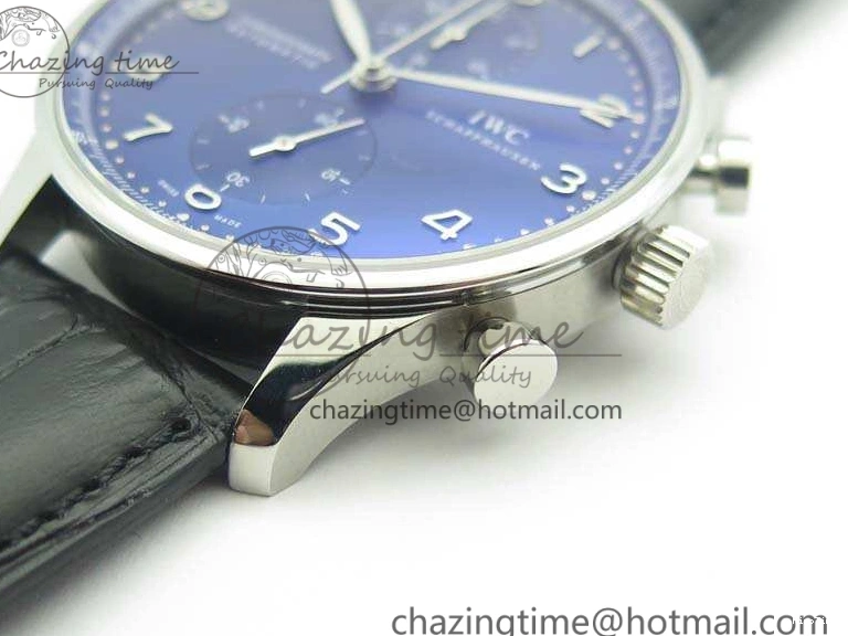 MIROTIME 0208 MoistureWicking Portuguese IW371491 ZF 1:1 Best Edition SS Blue Dial On Leather Strap A79350 (Slim Movement) V 7221